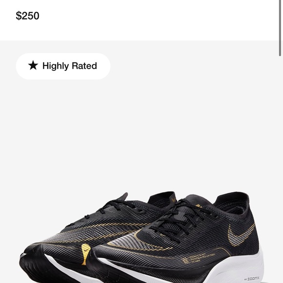 NIKE🔴Zoomx VAPORFLY Next% 2  Run women size 8 white/black/metallic gold $250 - Picture 14 of 14